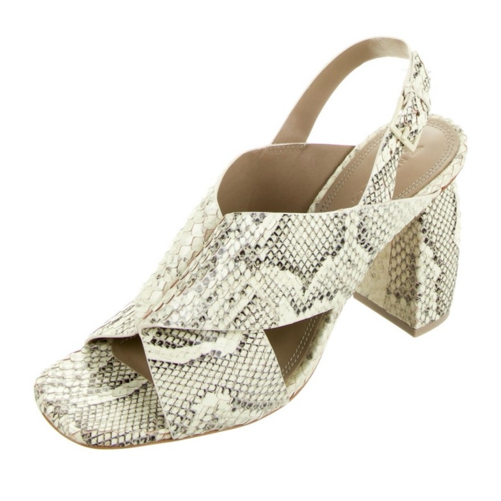 Mercedes Castillo Embossed Leather Slingback Sandals - Picture 1 of 5
